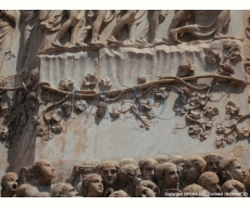 Vite scoplita sui bassorilievi dell facciata del Duomo